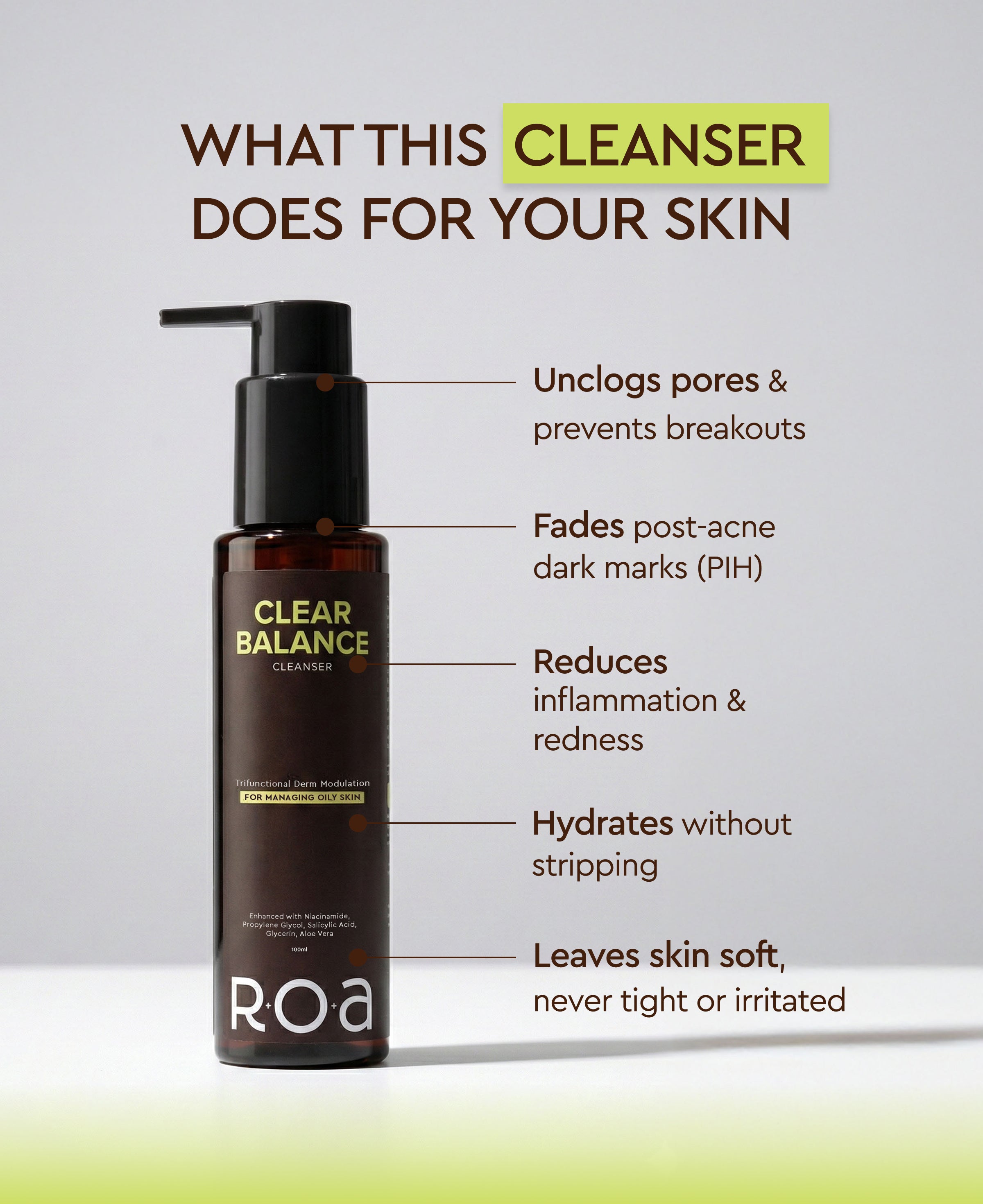 ROA SKINCARE CLEAR BALANCE CLEANSER FOR OILY ACNE PRONE SKIN