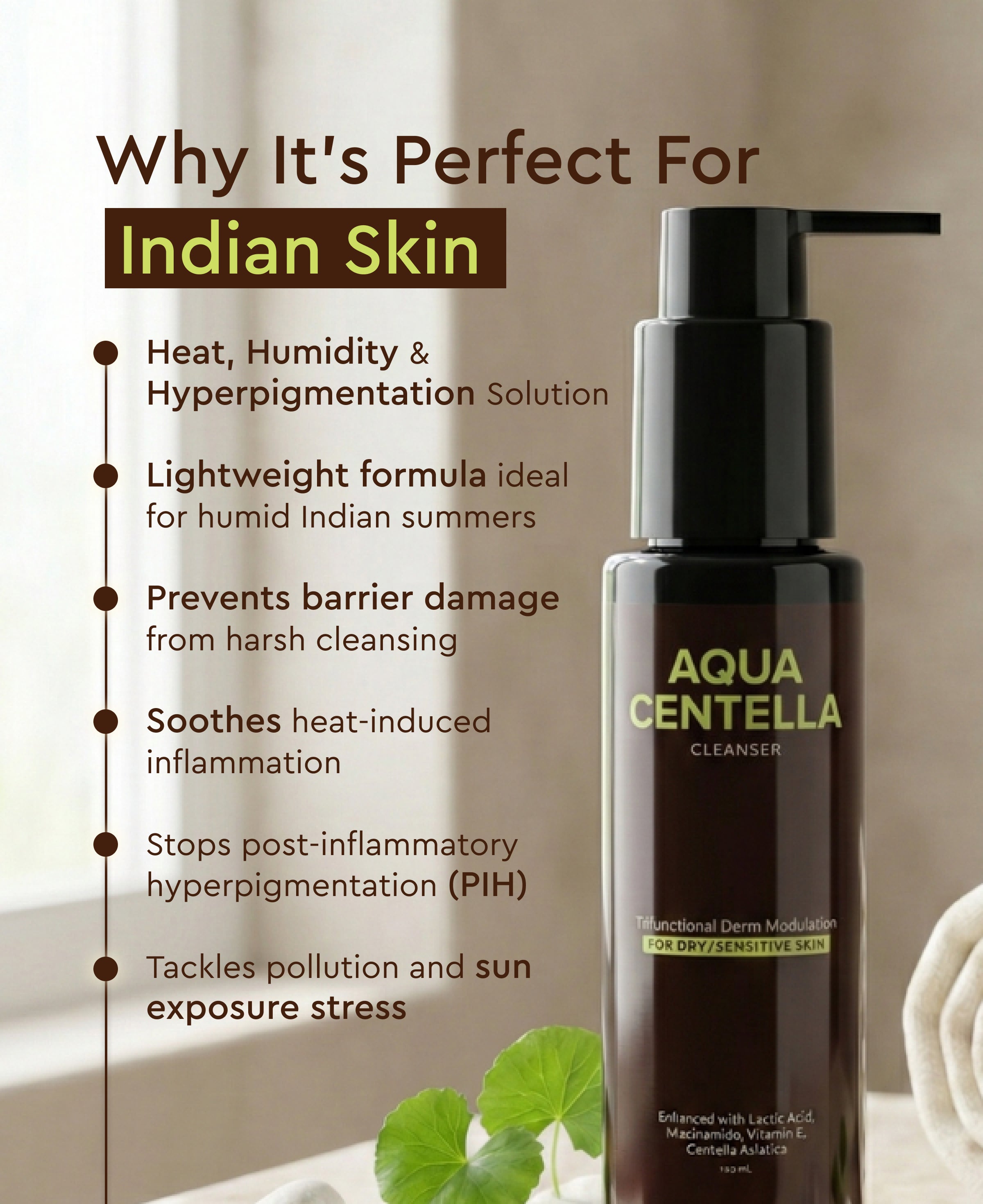 ROA SKINCARE AQUA CENTELLA CLEANSER FOR DRY OR SENSITIVE SKIN